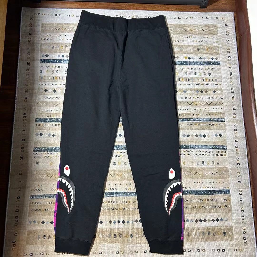 image of Bape Camo Shark Sweat Pant in Black, Men's (Size 38)