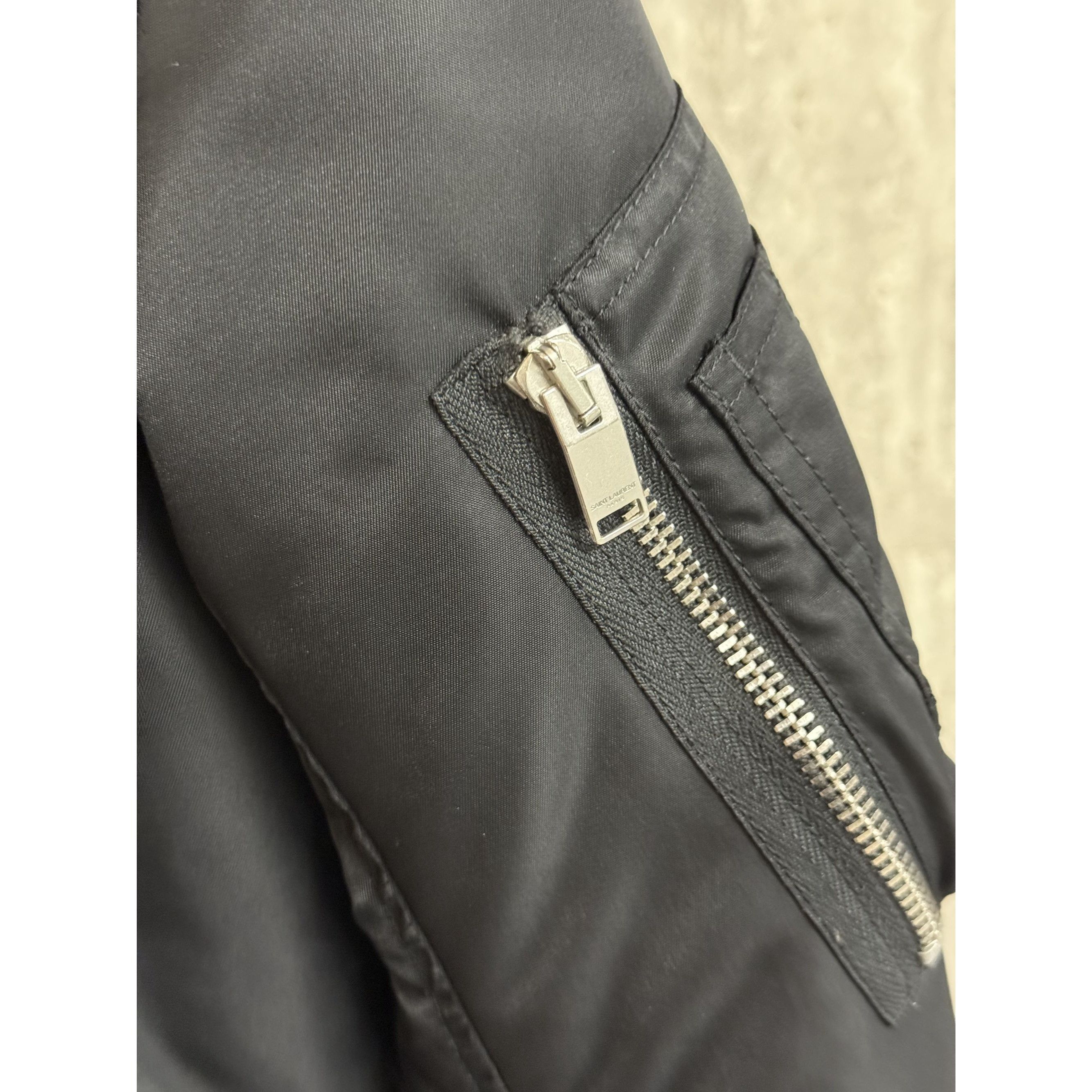Saint Laurent Paris Saint Laurent Paris Womens Black Bomber Jacket F38 Size XS / US 0-2 / IT 36-38 - 10 Thumbnail