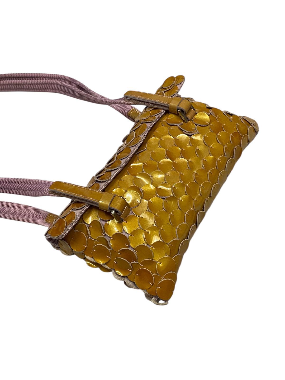 Prada Prada Gold Patent Paillet Leather Shoulder Bag Size ONE SIZE - 21 Thumbnail