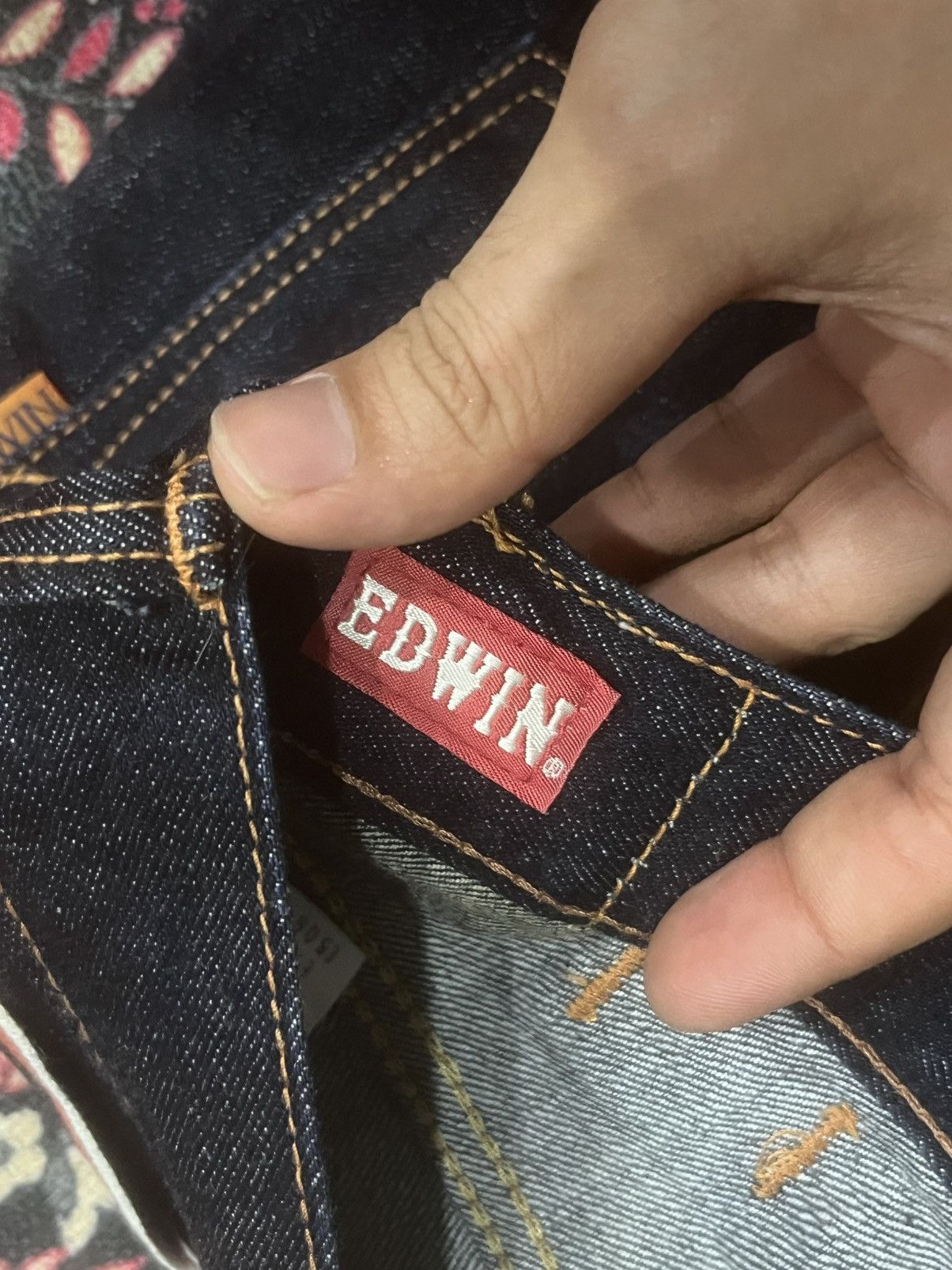 Edwin Edwin Made in Japan Raw Indigo Buckle Back Selvedge Jeans Size US 27 - 20 Thumbnail