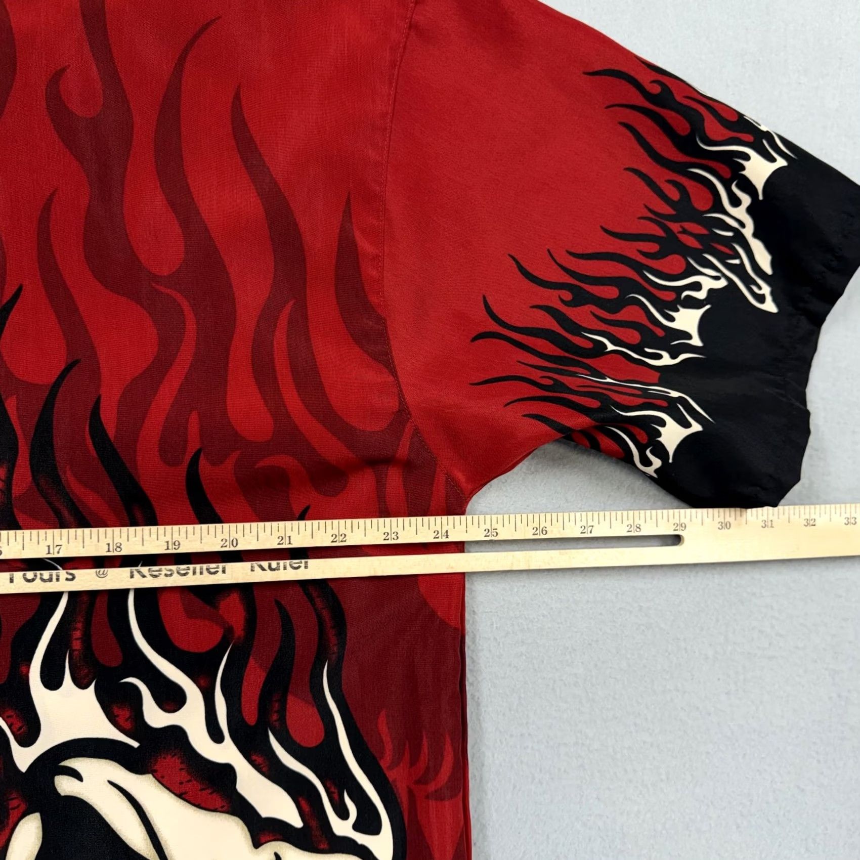 Vintage Steve & Barry's Shirt Mens XL Red Skull Flames Camp Short Sleeve Button Casual Size US XL / EU 56 / 4 - 4 Thumbnail