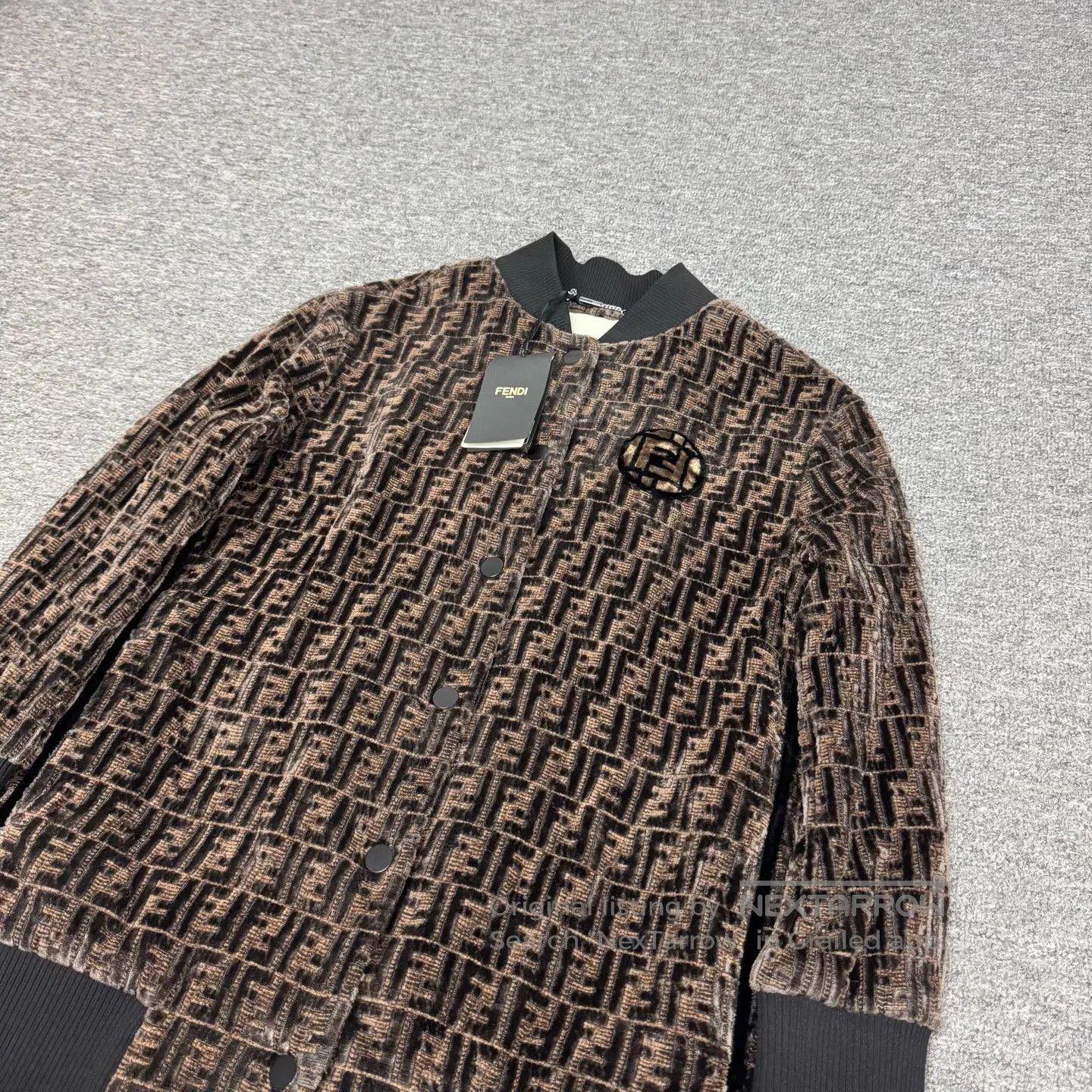 Fendi FENDI Brown, fully printed, vintage velvet baseball jersey Size M / US 6-8 / IT 42-44 - 3 Thumbnail