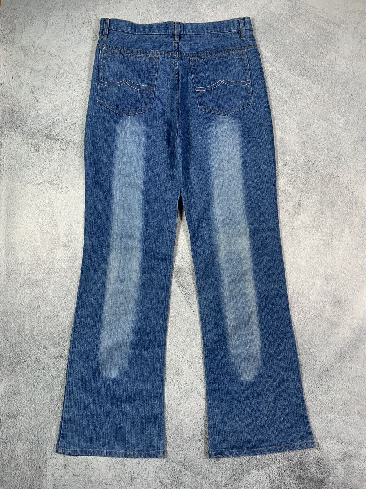 Japanese Brand × Vintage Vintage Y2K Japanese wide flared faded jeans denim size 30 Size US 30 / EU 46 - 5 Thumbnail