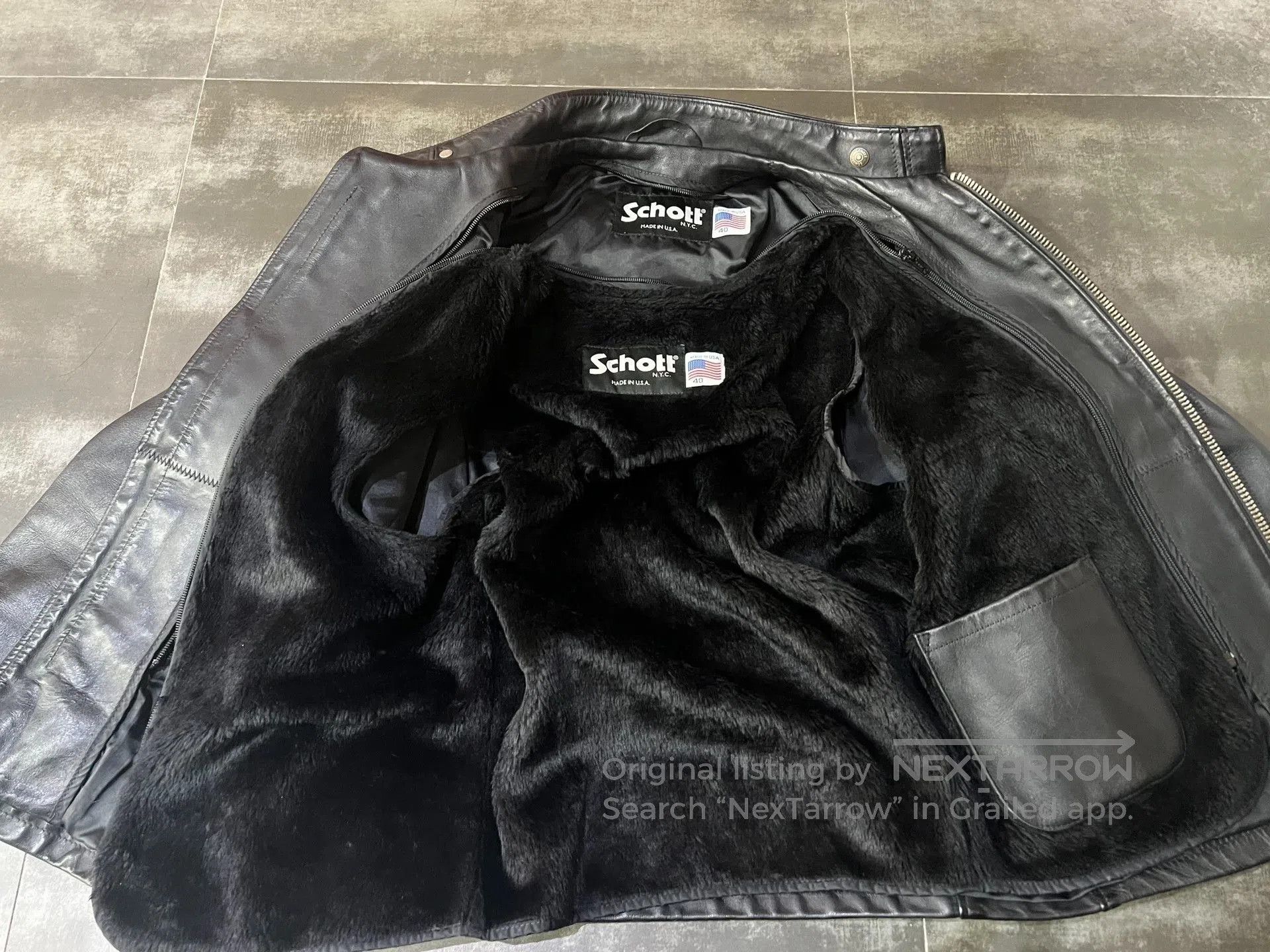 Schott Schott NYC Classic Stand Collar Leather Jacket #641. Size US XXS / EU 40 - 8 Thumbnail
