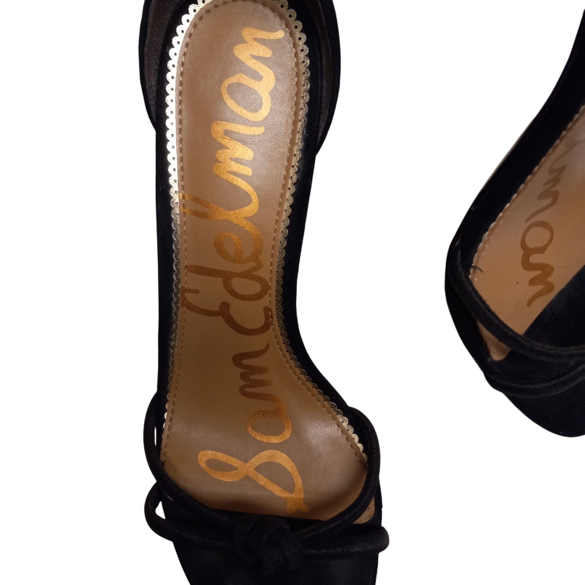 Sam Edelman Sam Edelman size 10 Aria Stiletto Black Suede Ankle Strap Hi Size US 10 / IT 40 - 7 Thumbnail