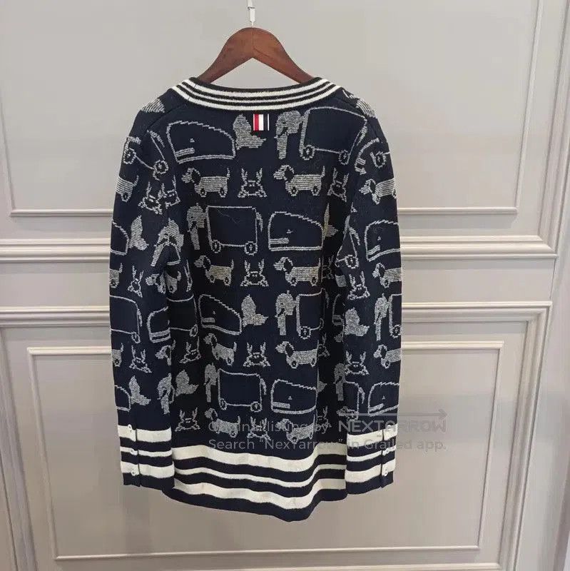 Thom Browne Thom Browne Black Wool-Blend Long Cardigan . Size M / US 6-8 / IT 42-44 - 2 Thumbnail