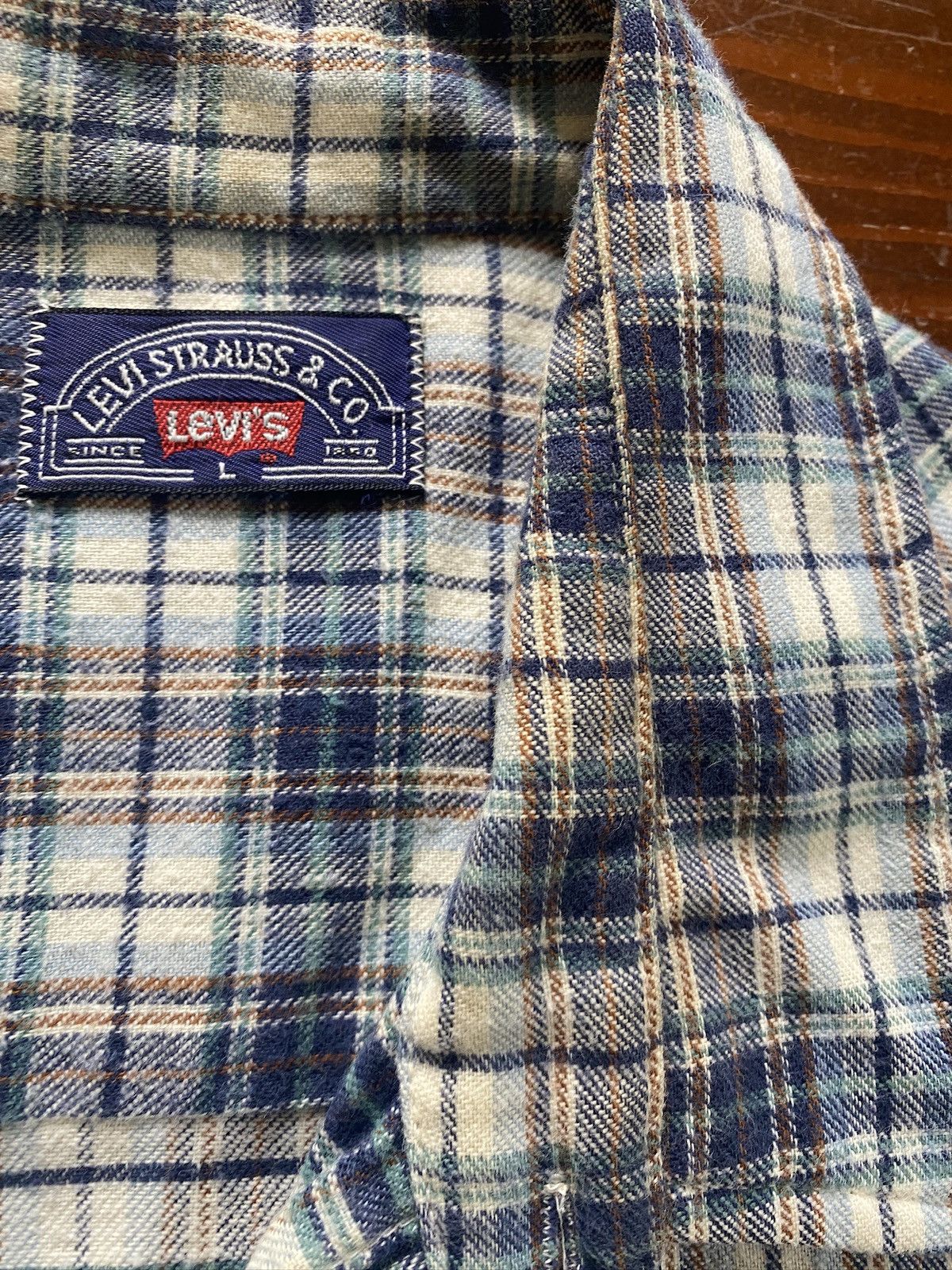 Levi's Vintage 70’s Levi’s White Tab Plaid Flannel Button Up Shirt Size US M / EU 48-50 / 2 - 5 Thumbnail