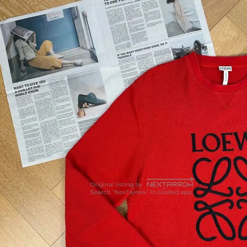 Loewe LOEWE Red Women's Sweatshirt with Logo Design . Size M / US 6-8 / IT 42-44 - 6 Thumbnail