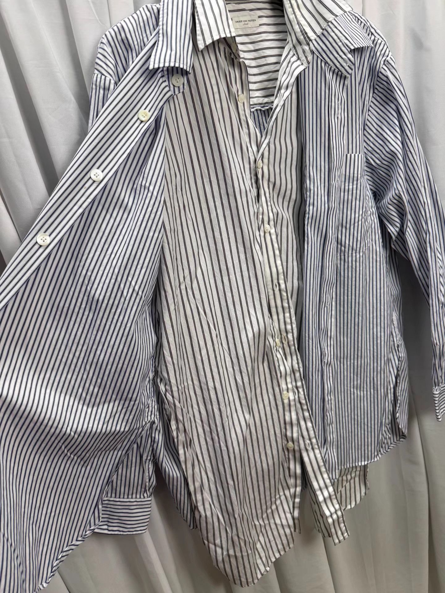 Dries Van Noten Dries Van Noten Double Layer Striped Oversized Shirt K20 Size US S / EU 44-46 / 1 - 5 Thumbnail