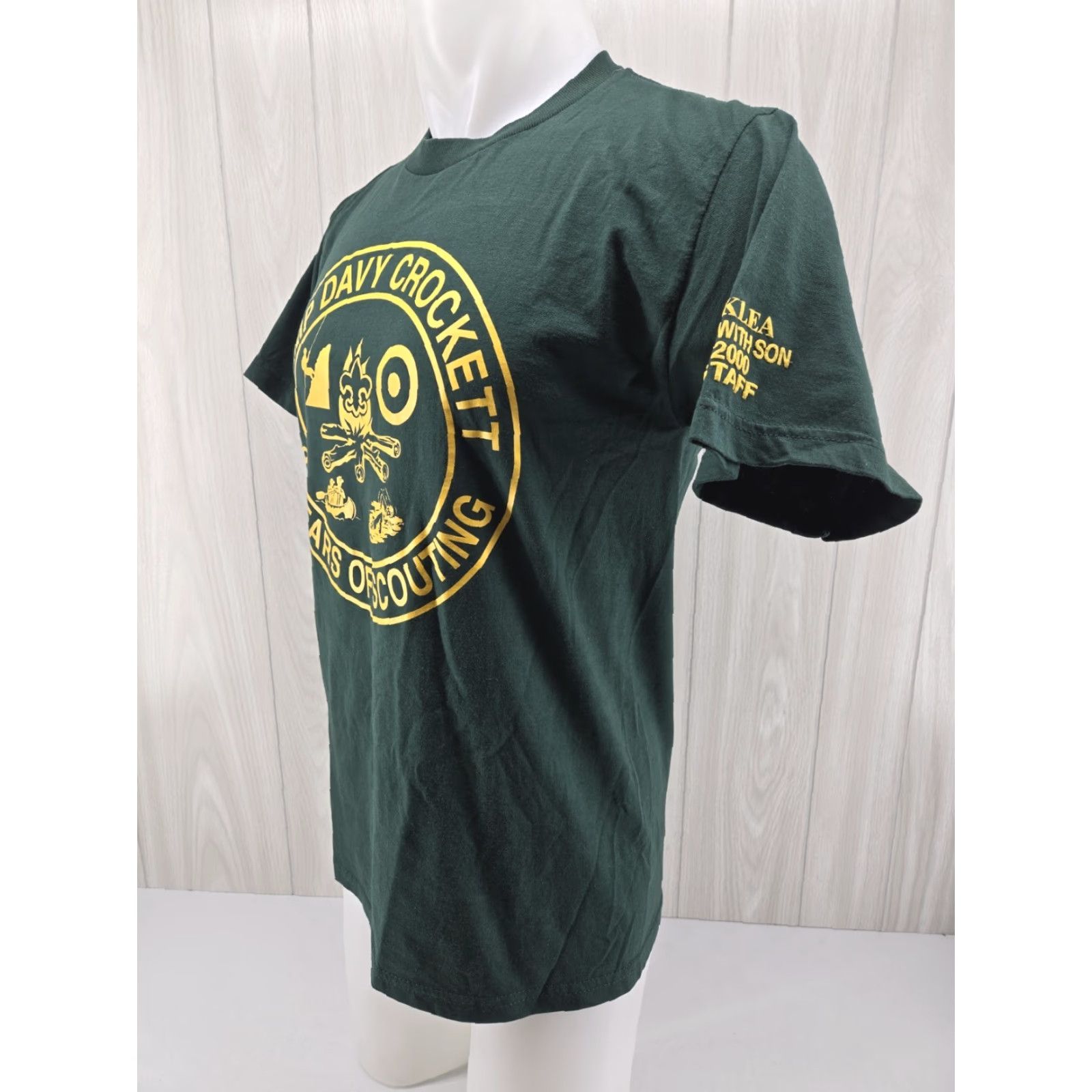 Jerzees VINTAGE Camp Davy Crockett Camp T-Shirt Size Medium BSA Boy Scouts STAFF 2000 Mens Shirt Green 90s Size US M / EU 48-50 / 2 - 4 Thumbnail