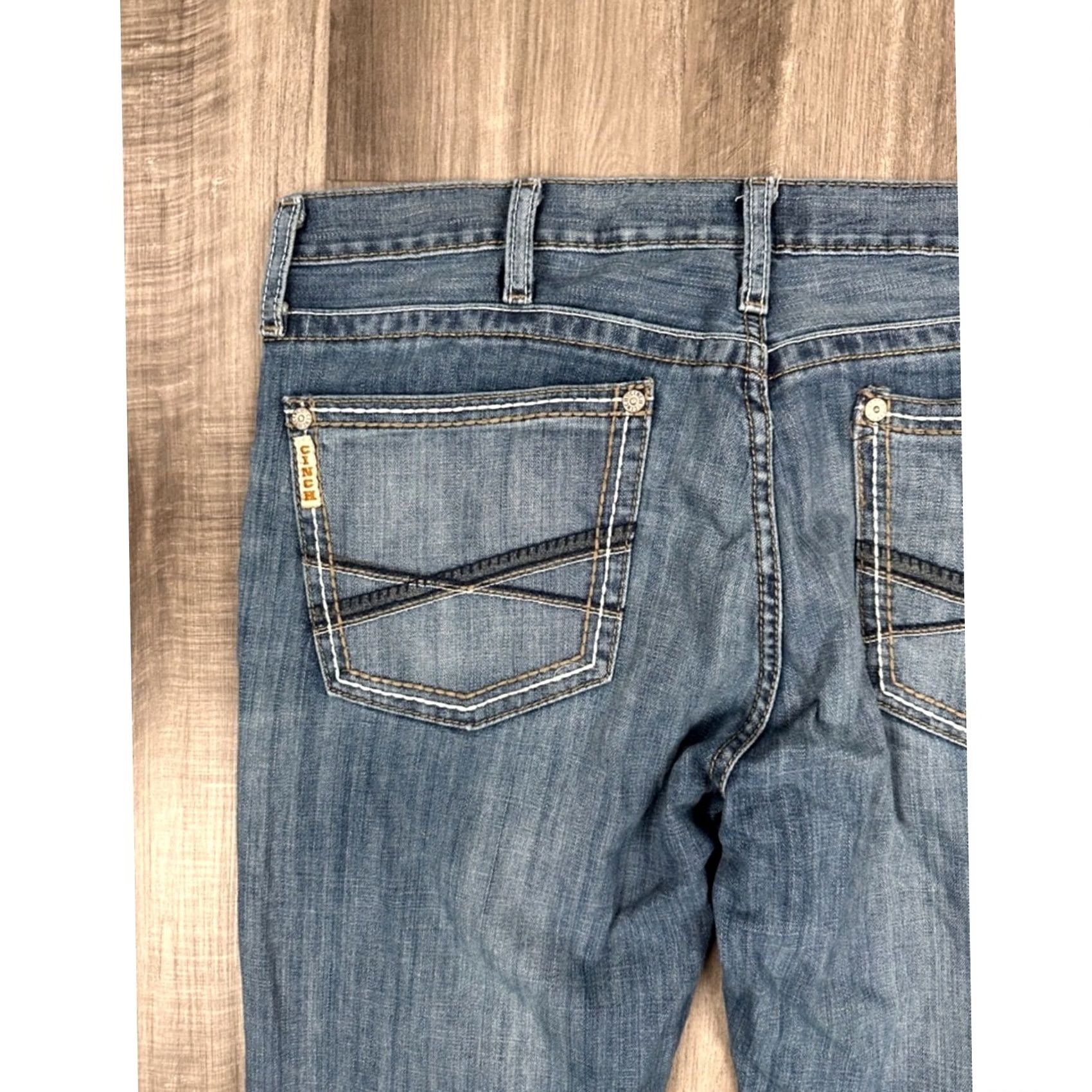 Vintage Cinch Ian Boot Cut Jeans - 35x34, Blue, Men, Regular, Bootcut, 99% Cotton 1% Spandex Size US 35 - 4 Thumbnail