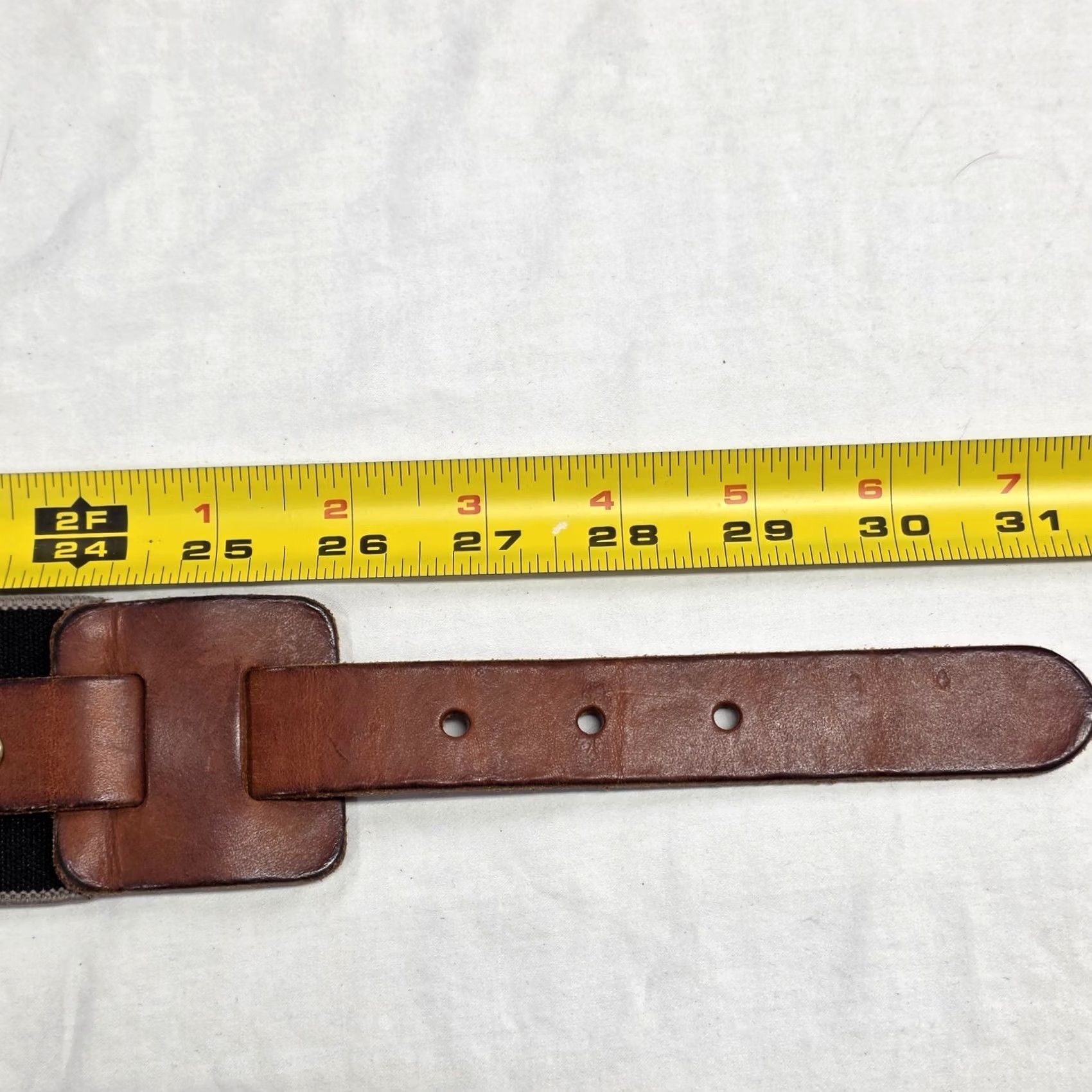 Vintage 1937 Accessories Leather and Elastic Belt Womens XS/S Brown Tan Brass Buckle USA Belt Accessories XS/S Brown Tan Brass Buckle USA Size ONE SIZE - 7 Thumbnail