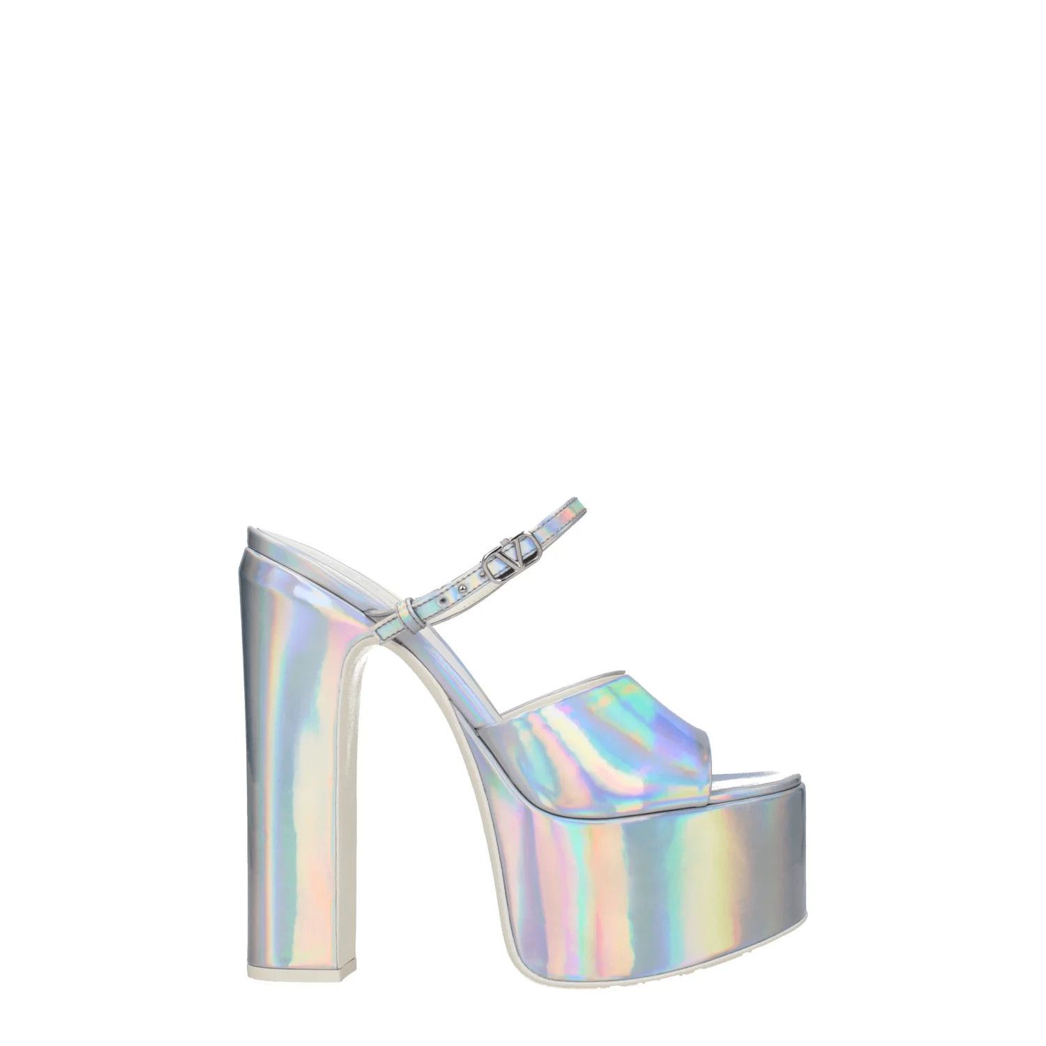 Valentino ob1o1e1224 Patent Leather Sandals in Silver Size US 8.5 / IT 38.5 - 1 Thumbnail