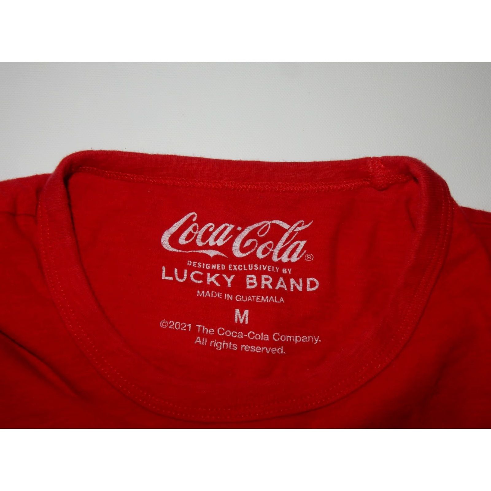 Lucky Brand Lucky Brand Men's T-Shirt Size M Red Coca-Cola Santa Claus Graphic Print Short Sleeve Size US M / EU 48-50 / 2 - 2 Thumbnail