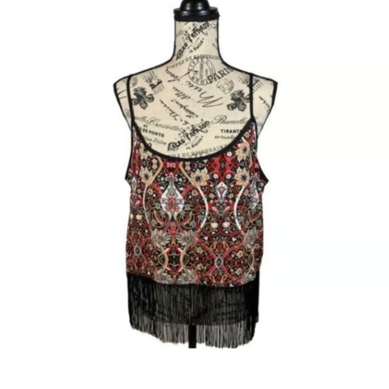 rue21 rue21 Women's XL Camisole Top Fringed Hem Boho Hippie Crop Size XL / US 12-14 / IT 48-50 - 7 Thumbnail