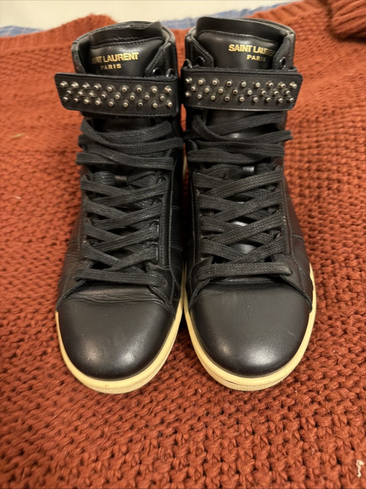 Yves Saint Laurent Saint Laurent mens high top embroidered logo