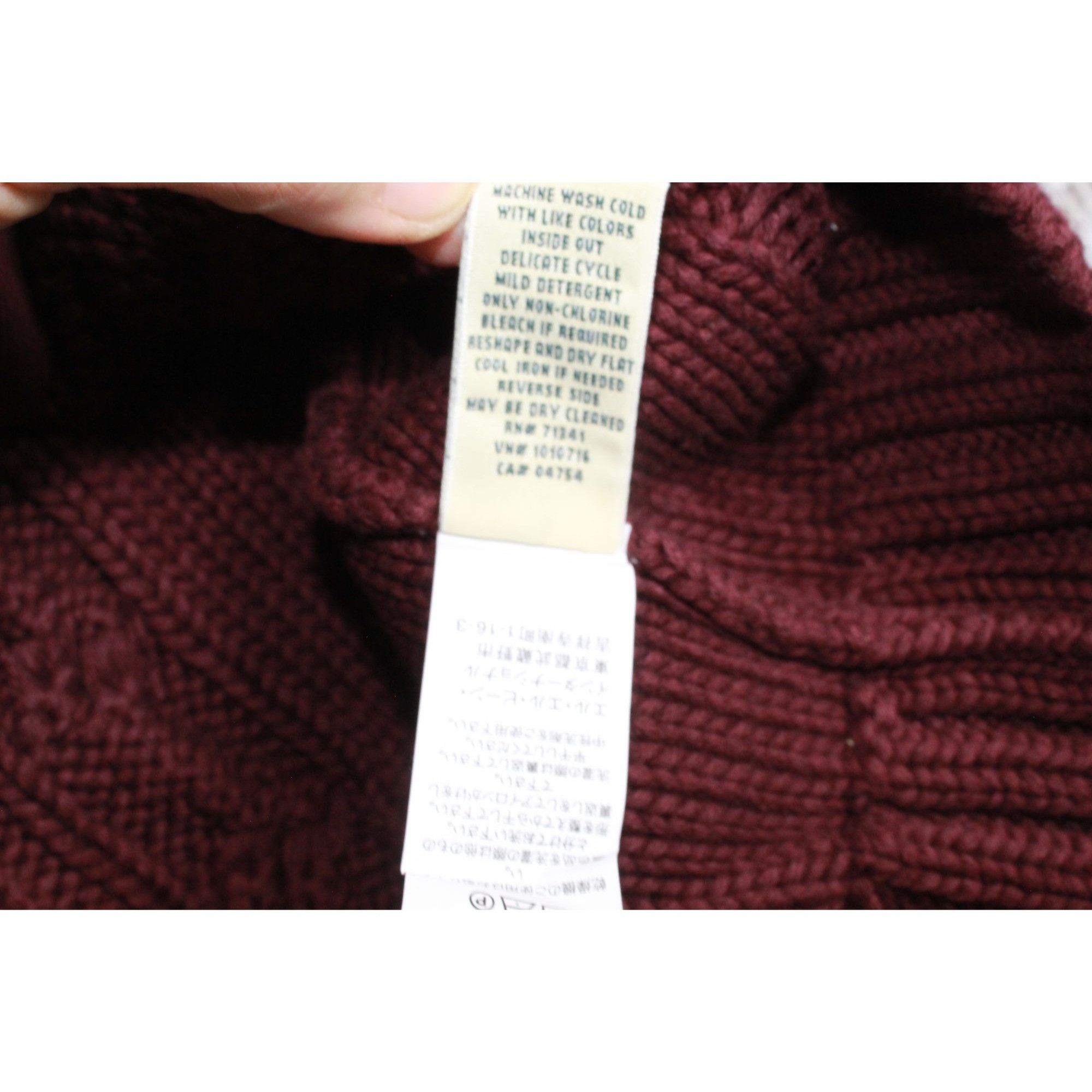 L.L. Bean LL Bean Womens Maroon Cable Zip Cardigan Sweater Small Size S / US 4 / IT 40 - 5 Thumbnail