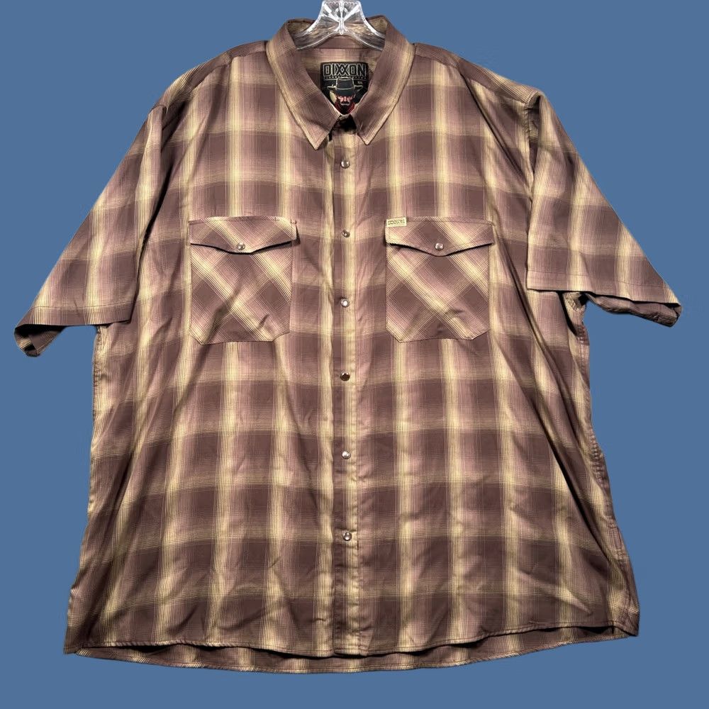 Vintage Dixxon Flannel Shirt Mens 5XL "The Wyatt" Brown Plaid Long Sleeve Pearl Snap Size US XXL / EU 58 / 5 - 1 Thumbnail