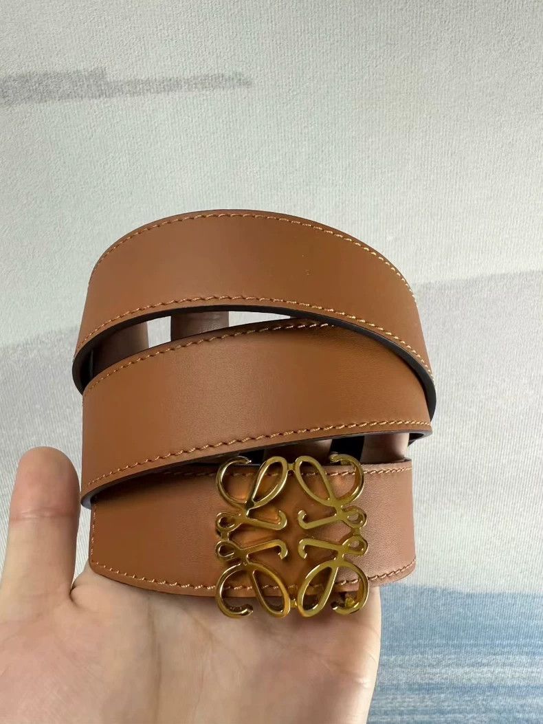 Loewe LOEWE Caramel gold buckle double sided belt Size ONE SIZE - 1 Thumbnail