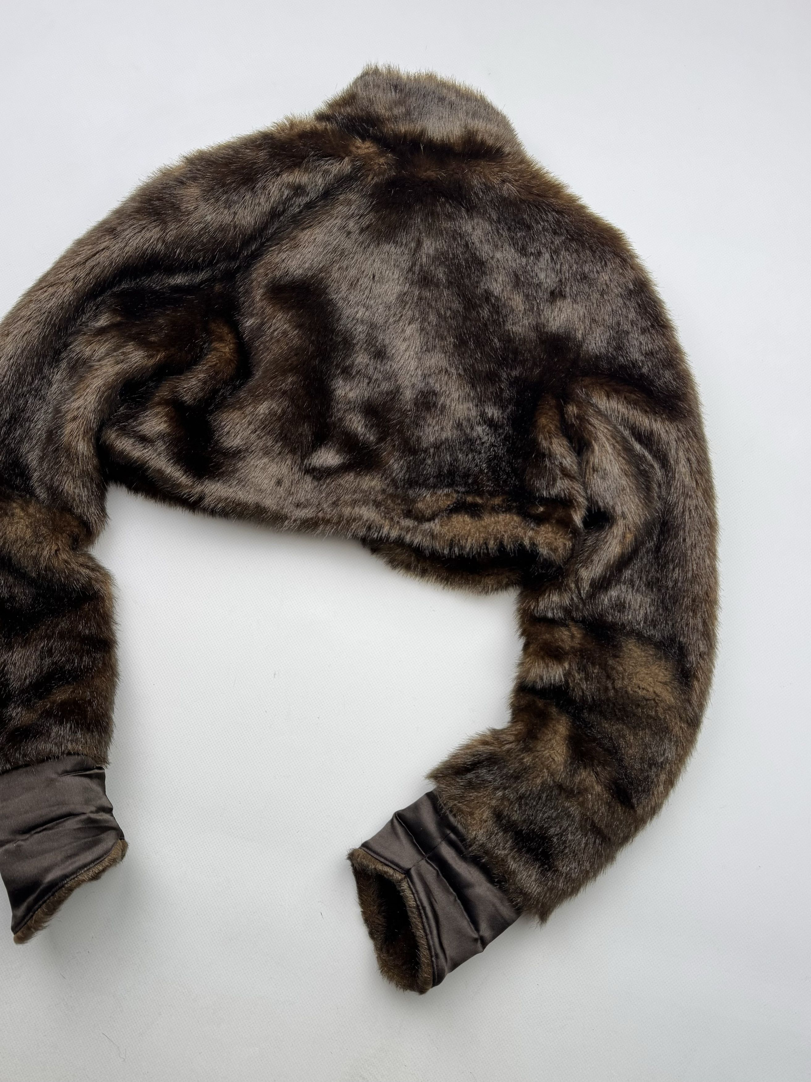 Vintage 00's Cropped Faux Fur Jacket Size XS / US 0-2 / IT 36-38 - 8 Thumbnail