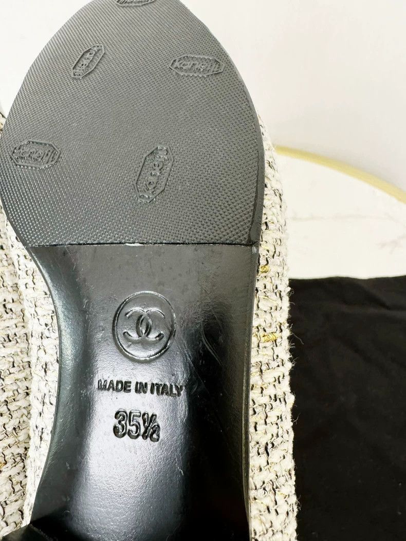 Chanel Chanel Beige Flats with Black Toe Cap -2505 Size US 4.5 / IT 34.5 - 7 Thumbnail