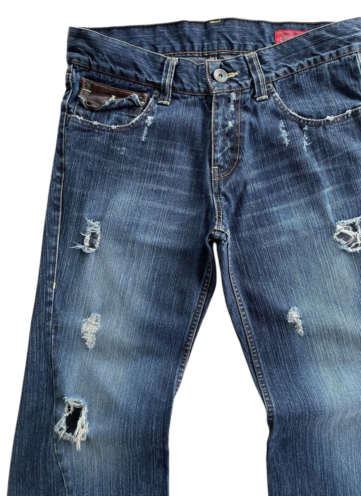semanticdesign SemanticDesign Distressed Twisted Flare Denim Size US 33 - 5 Thumbnail