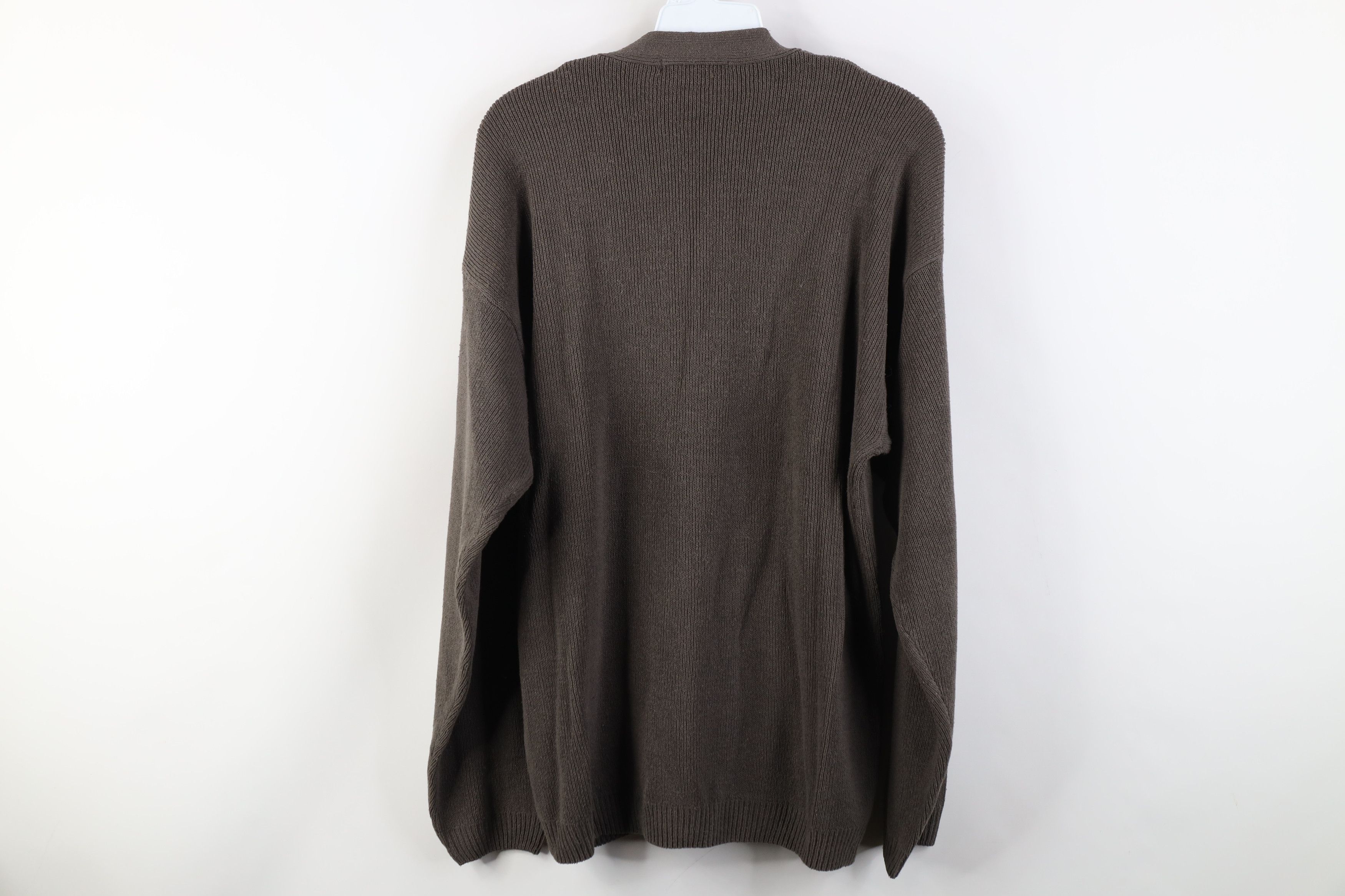 Vintage Vintage 90s Streetwear Ribbed Knit Cardigan Sweater Gray Size US M / EU 48-50 / 2 - 8 Thumbnail