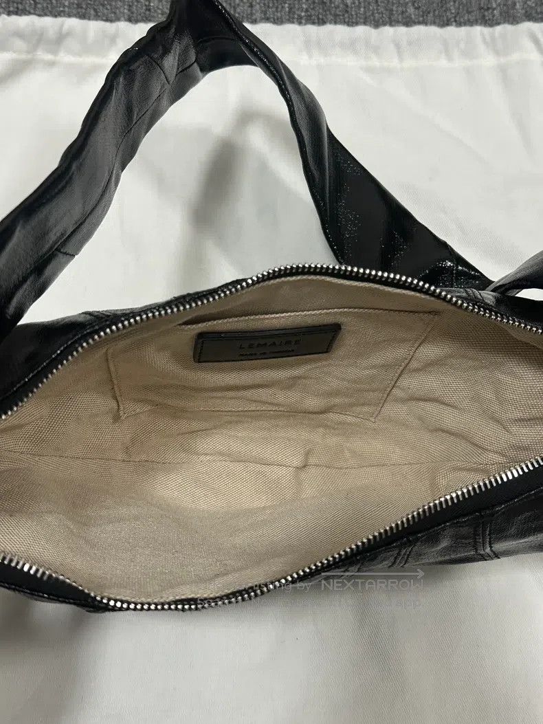 Lemaire LEMAIRE Small Black Coated Leather Horn Bag Size ONE SIZE - 9 Thumbnail