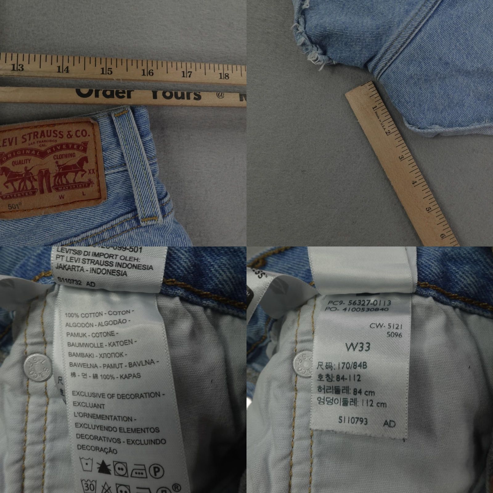 Levi's VINTAGE Levi's Shorts Womens 33 Denim Cutoff High Rise 501 Jean Style Raw Hem Blue Summer Festival Women Size 24" / US 00 / IT 34 - 8 Thumbnail