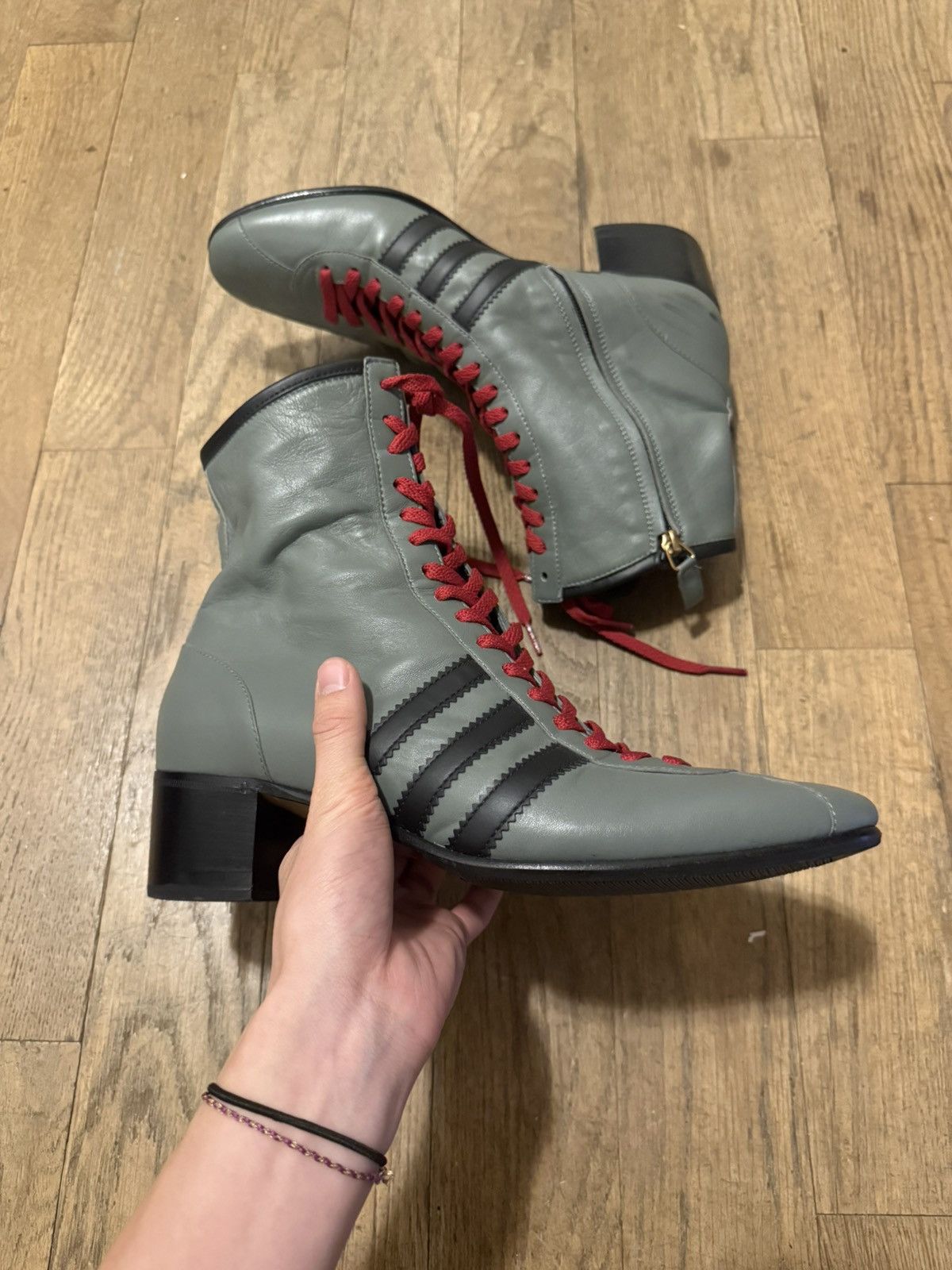 Adidas × Gucci Gucci x Adidas heeled boots in gray Size US 8 / EU 41 - 1 Thumbnail