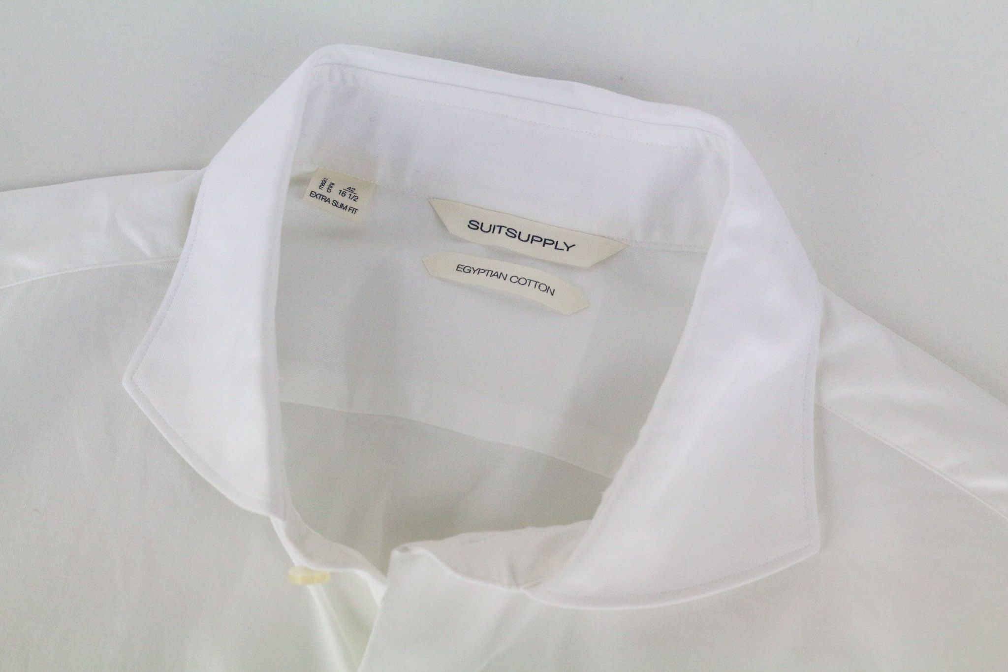 Suitsupply 42/16 1/2 Extra Slim White Cotton Cutaway 72674 Size 42R - 3 Thumbnail