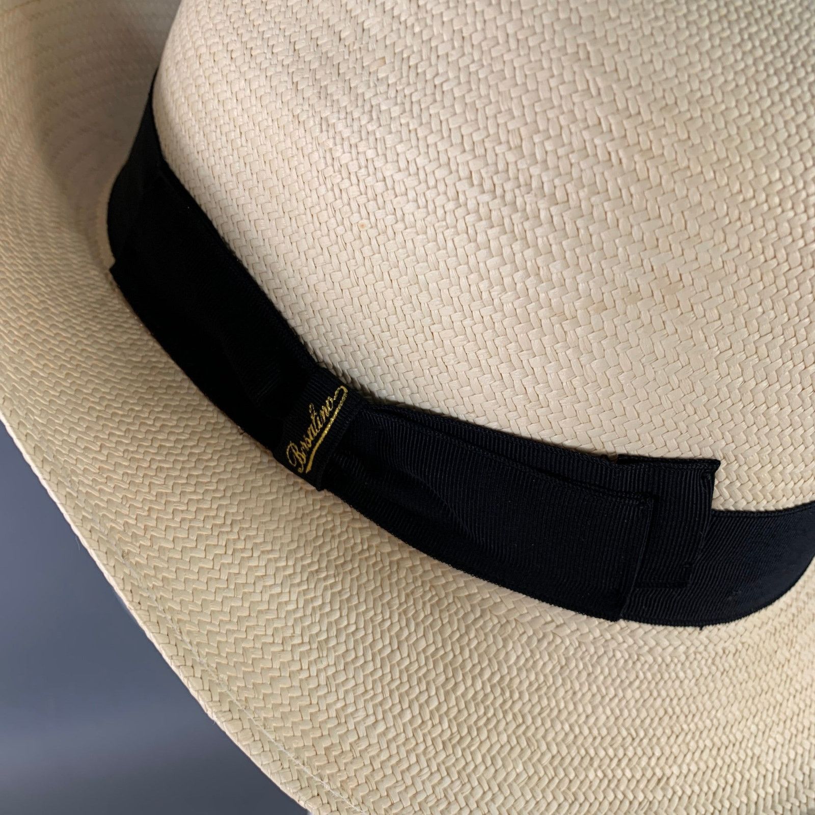Borsalino BORSALINO Size S Beige Black Straw Fedora Size ONE SIZE - 5 Thumbnail