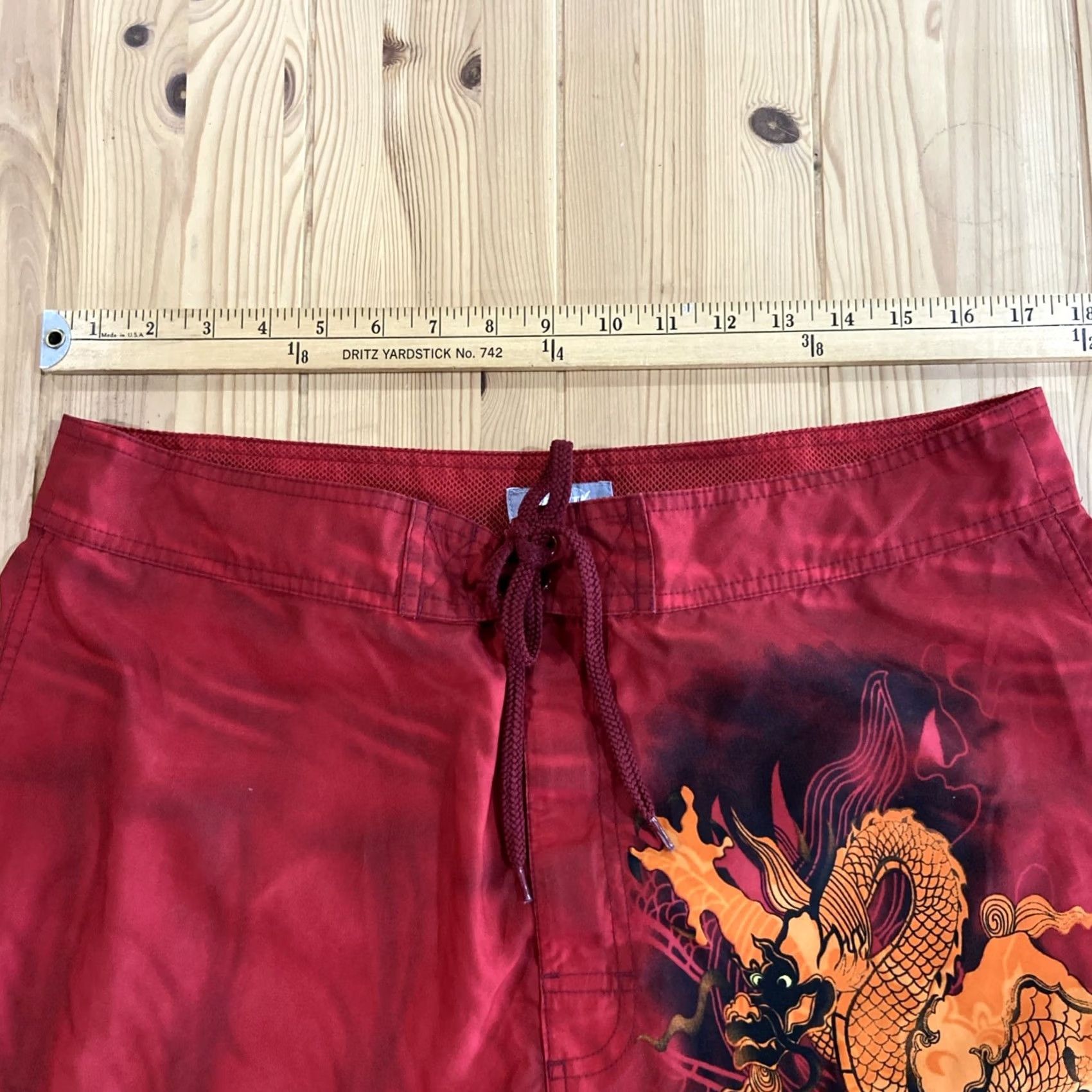 Vintage Utility 86 Board Shorts Bottom Men 36 Red Surf Trunks Pockets Drawstring Lightweight 90s Beach Retro Y2K Size US 36 / EU 52 - 4 Thumbnail