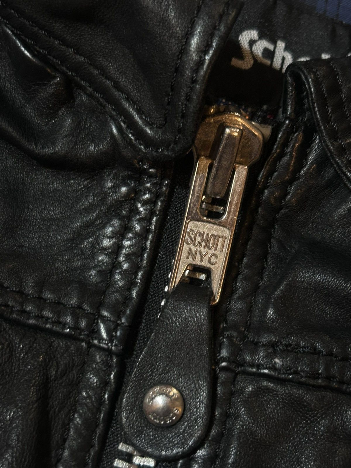 Schott Schott NYC Black Biker Jacket Leather Jacket Lambskin Size S / US 4 / IT 40 - 7 Thumbnail