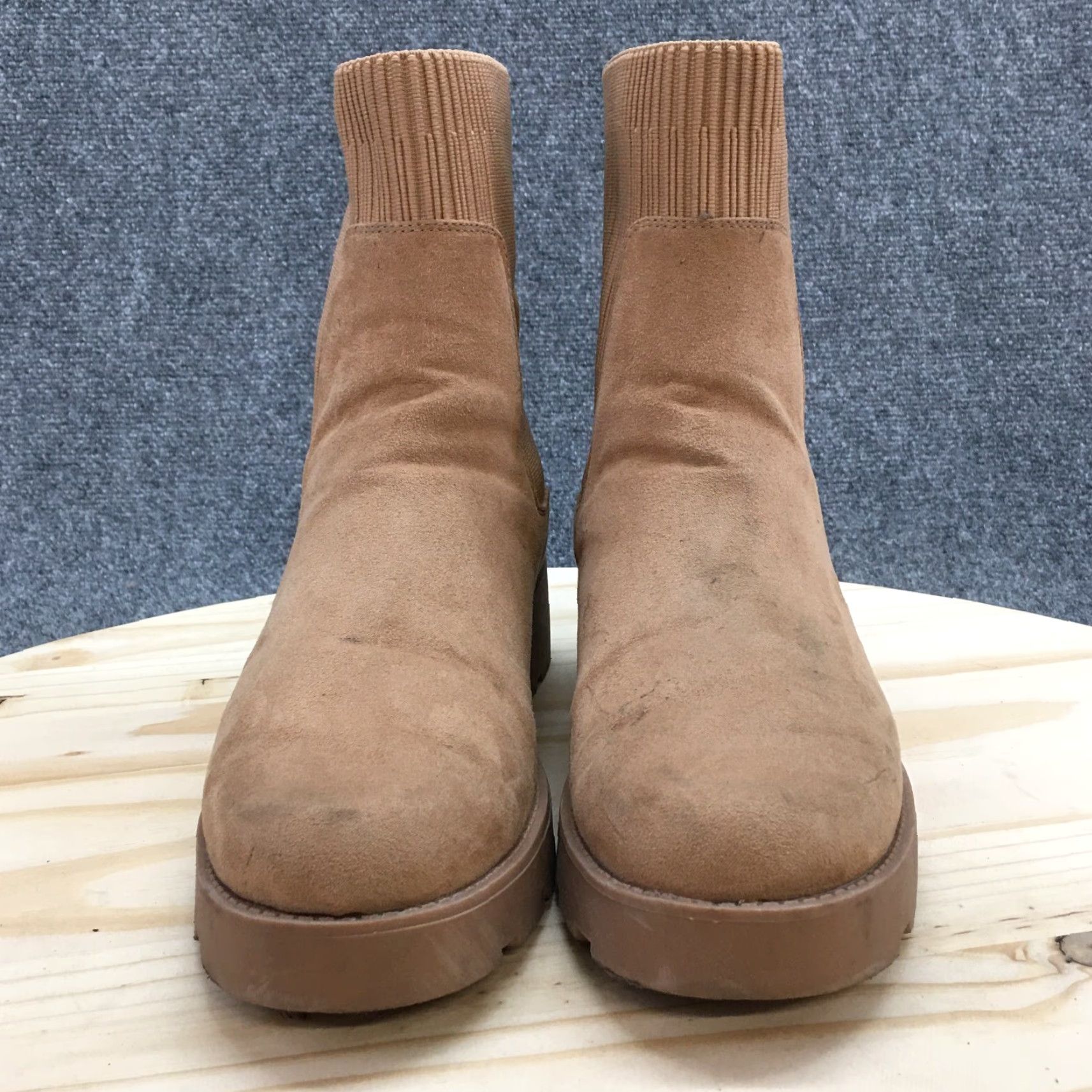 Old Navy Old Navy Chelsea Boots Womens 9 Brown Caramel Chunky Pull On Casual Faux Leather Boots Size US 9 / IT 39 - 7 Thumbnail