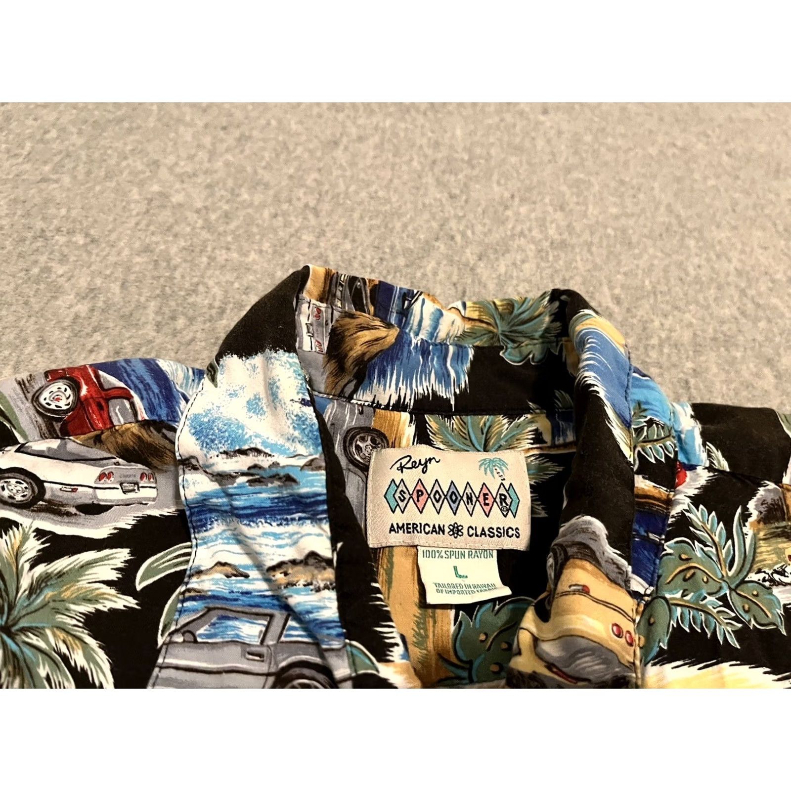 Reyn Spooner Reyn Spooner American Classics Cars Hawaiian Rayon Shirt Mens L Multicolor Short Sleeve Button-Up Floral Pattern Beach Cal for Dynamic Search Mens Size US L / EU 52-54 / 3 - 2 Thumbnail
