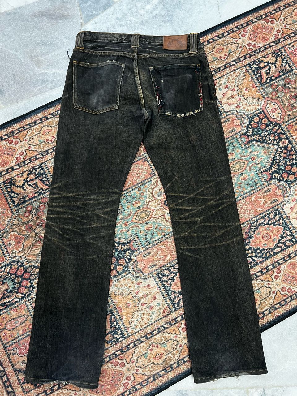If Six Was Nine × Japanese Brand Vintage Roar Love And Peace Distress Denim Jeans Size US 32 / EU 48 - 8 Thumbnail