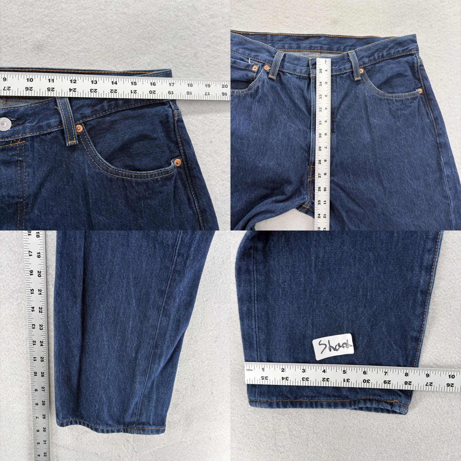 Levi's VINTAGE Levi's 501 Jeans Men 34x30 Blue Classic Straight Denim Button Fly 34x30 Mens Jeans Vintage Levi's 501 Blue Denim Straight Jeans Size US 34 / EU 50 - 8 Thumbnail