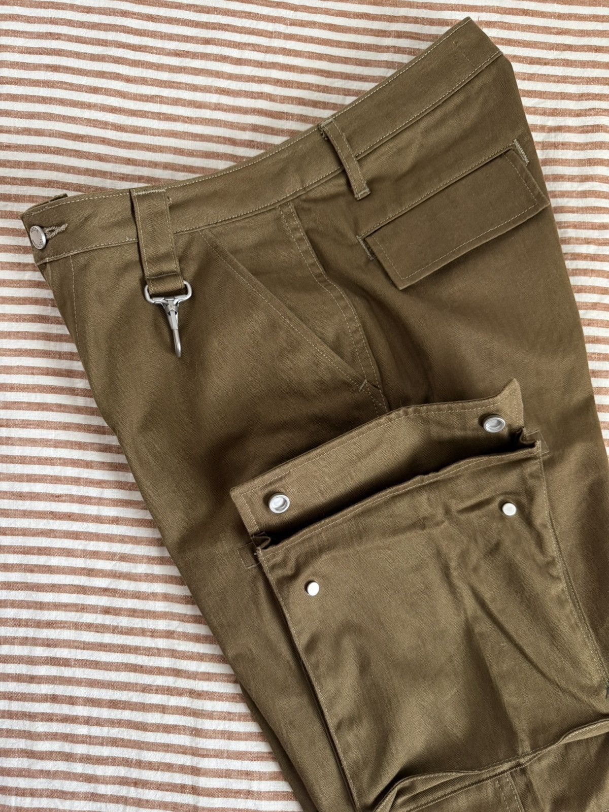 Reese Cooper Cotton Herringbone Cargo Pants Coyote Brown Size US 28 / EU 44 - 10 Thumbnail