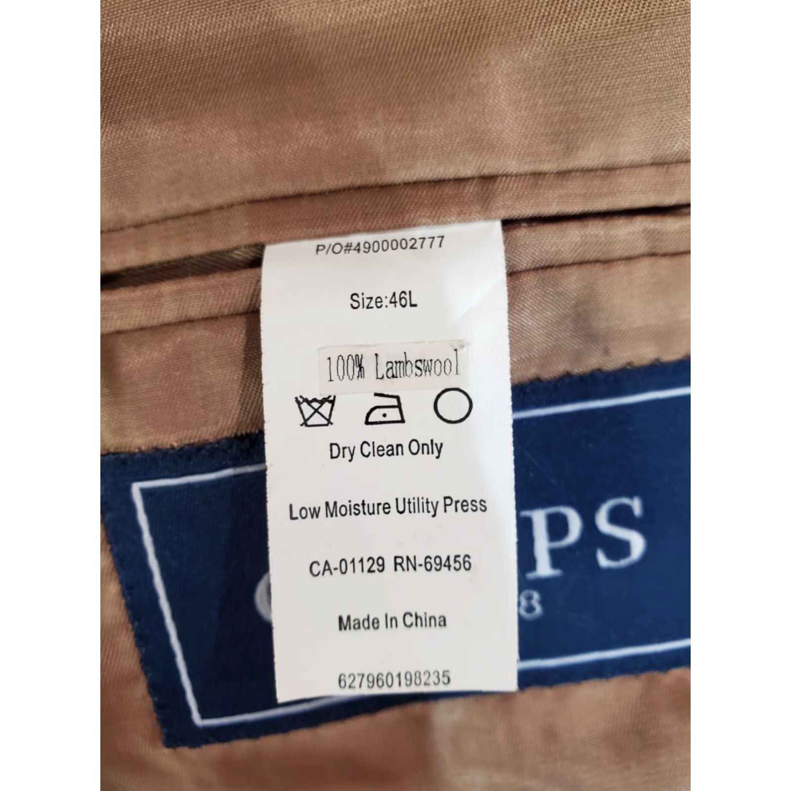 Chaps VINTAGE Chaps by Ralph Lauren-Signature Suit Coat Mens Sz 46L 100% Lambs Wool Tan Check Size 46R - 5 Thumbnail