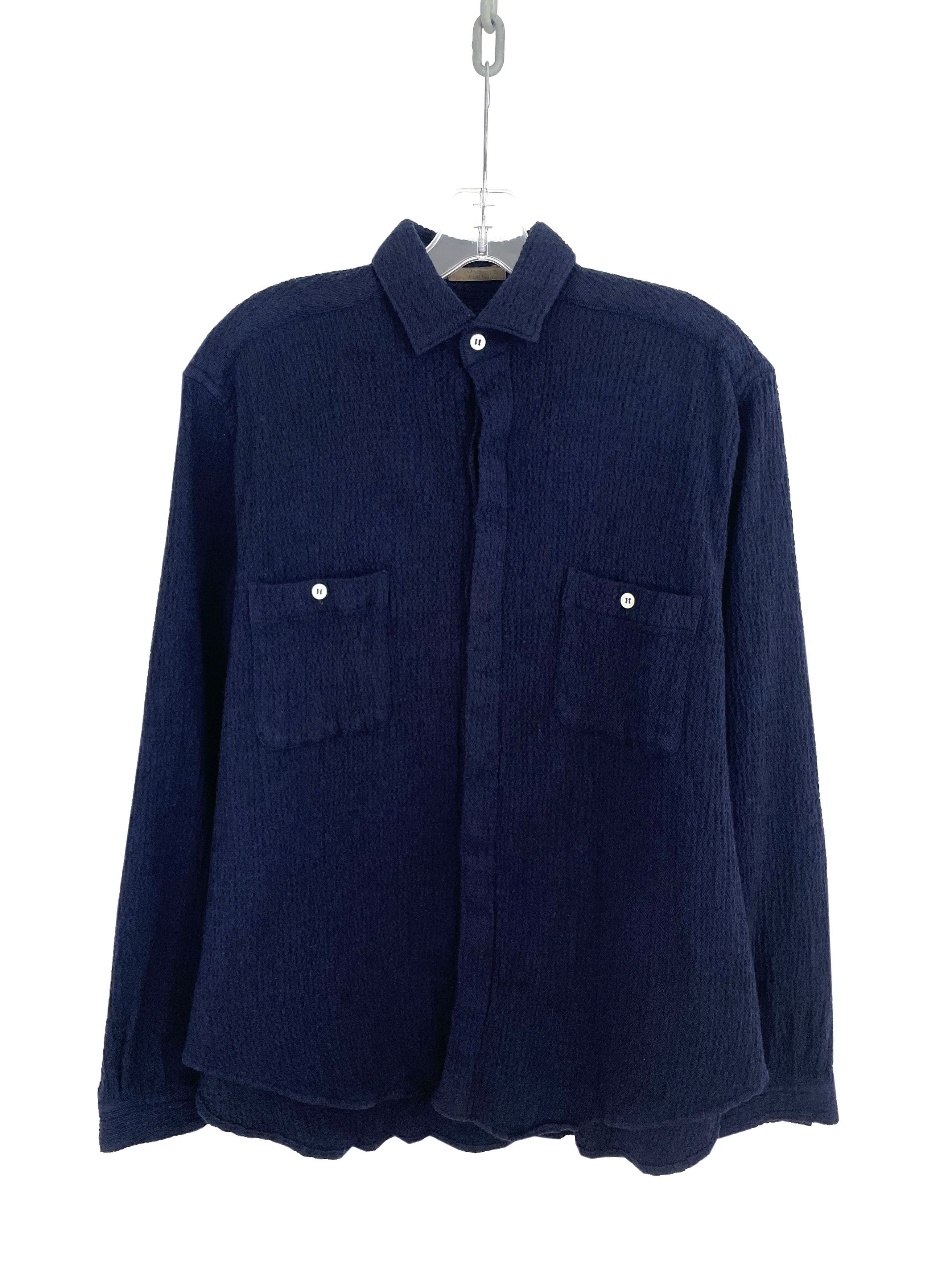 Yohji Yamamoto 80's Textured Weave Shirt Size US M / EU 48-50 / 2 - 1 Thumbnail