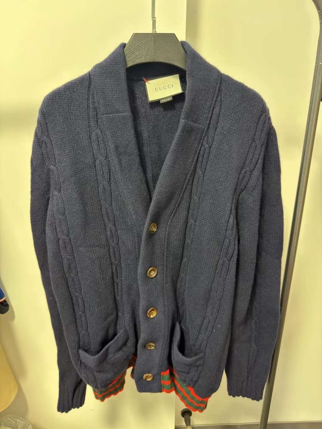 Gucci Gucci Red and green striped cardigan sweater 2501-Nextarrow Size US XL / EU 56 / 4 - 1 Thumbnail