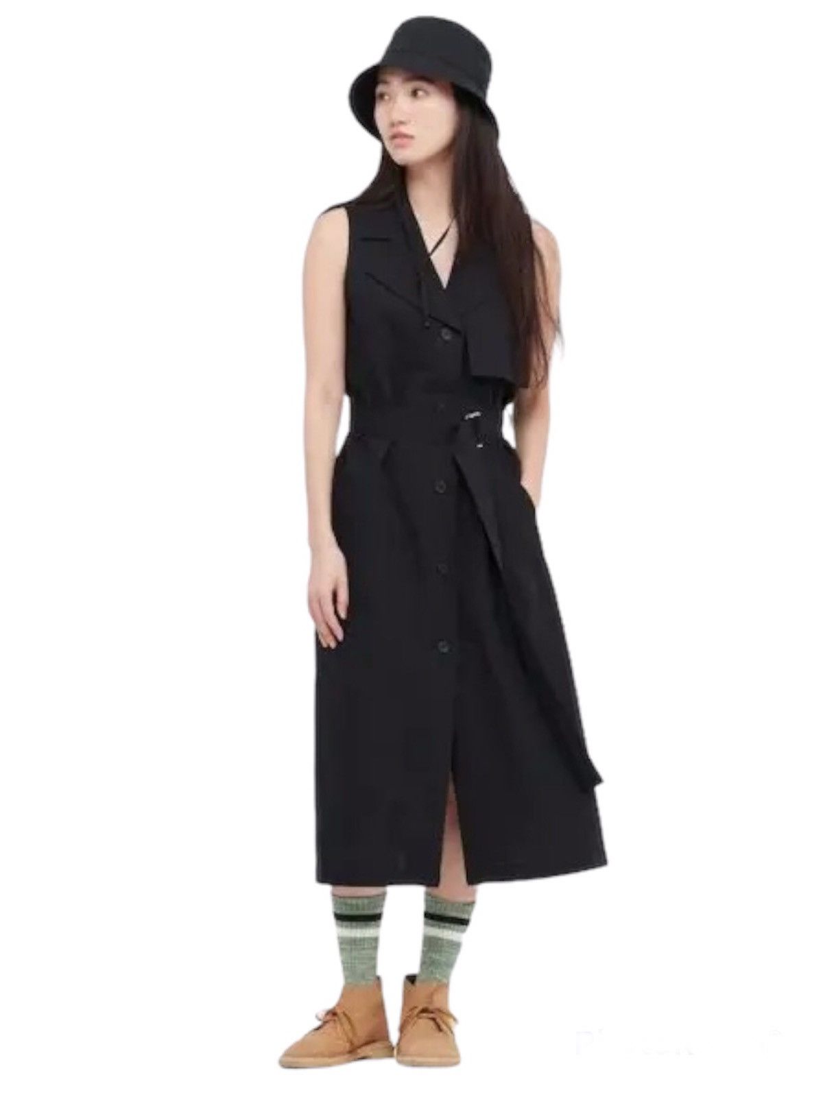 JW Anderson × Uniqlo Uniqlo J.W. Anderson Belted Sleeveless Lapel Dress Size M / US 6-8 / IT 42-44 - 1 Thumbnail