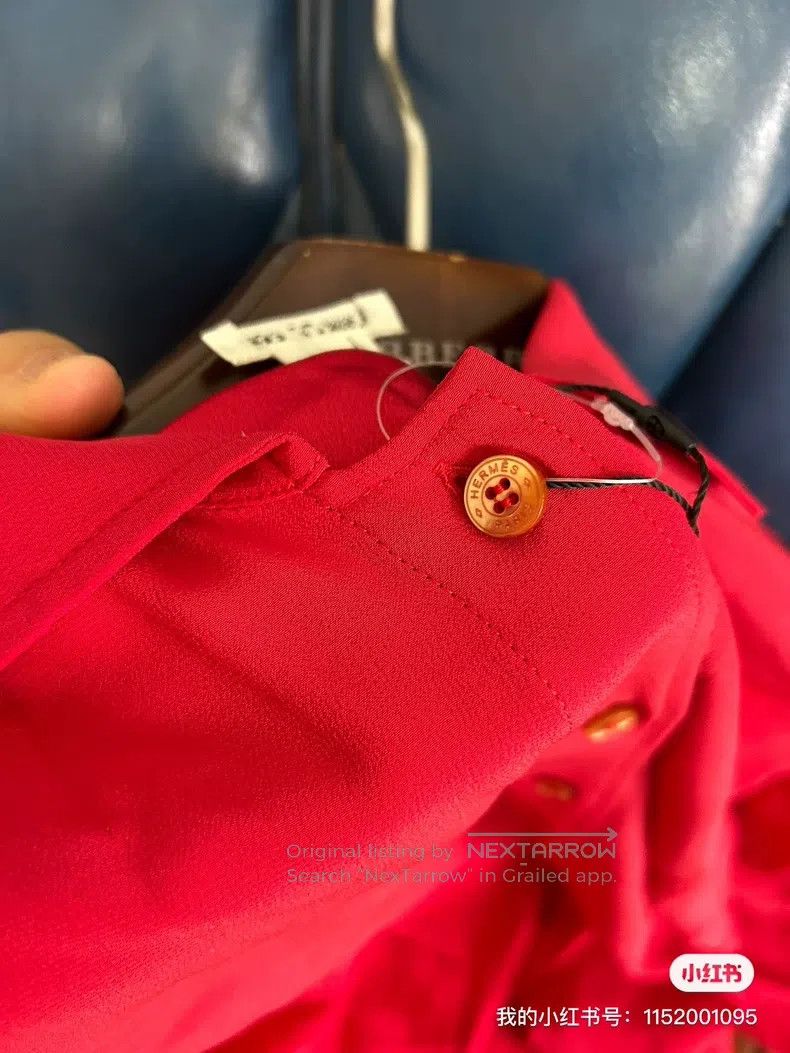 Hermes Hermes Women's red silk dress/long shirt, loose fit Size XS / US 0-2 / IT 36-38 - 6 Thumbnail
