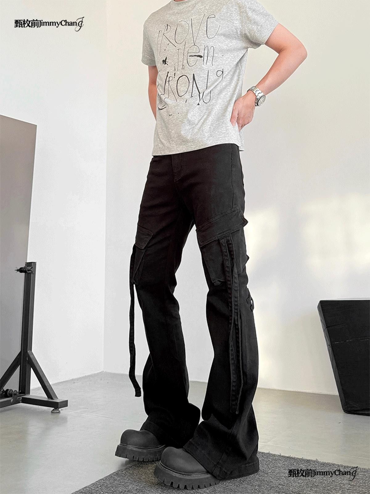 Other Black Cargo Pants with Straps Size US 34 / EU 50 - 3 Thumbnail