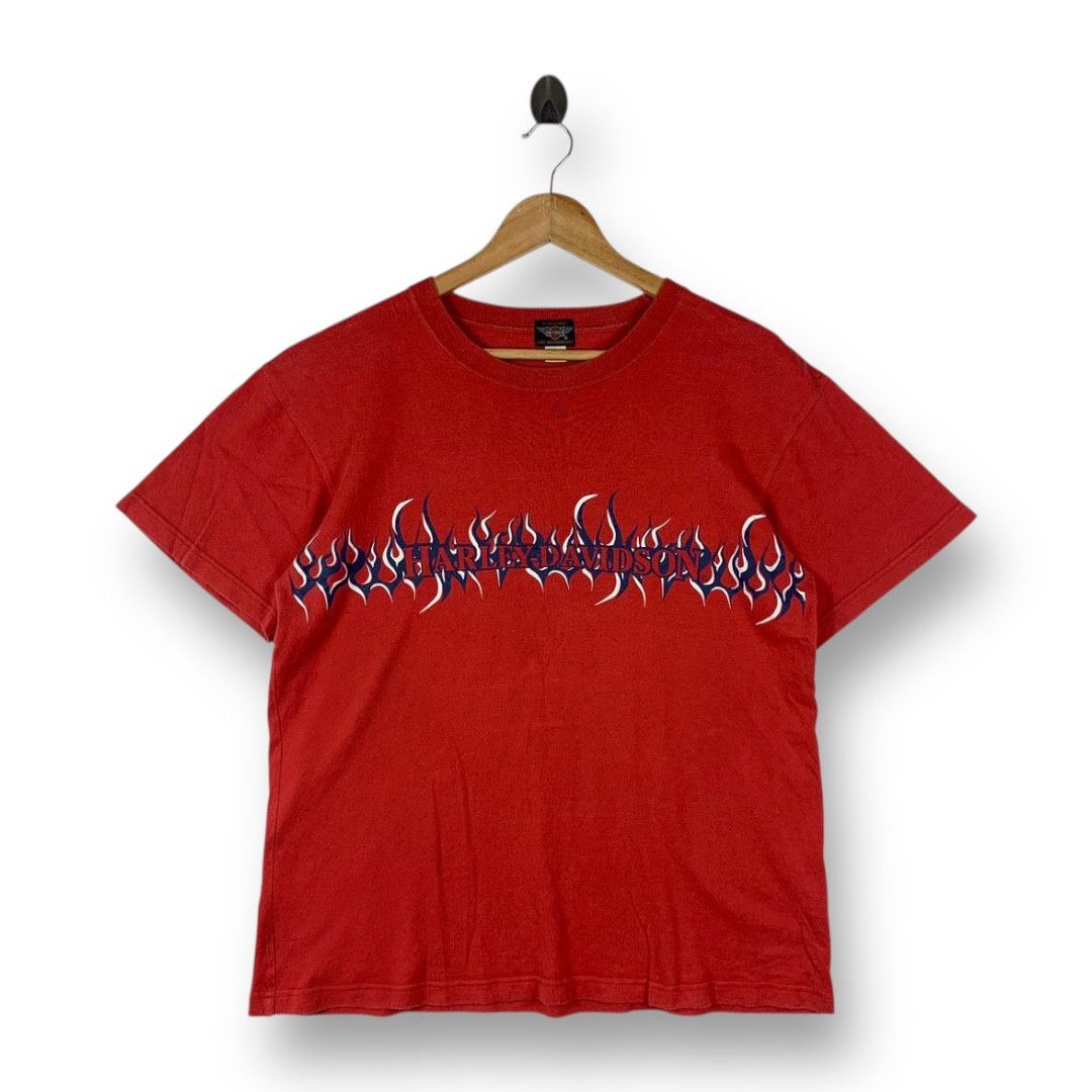 Harley Davidson Vintage 90s HARLEY DAVIDSON fire design tee Size US L / EU 52-54 / 3 - 1 Thumbnail