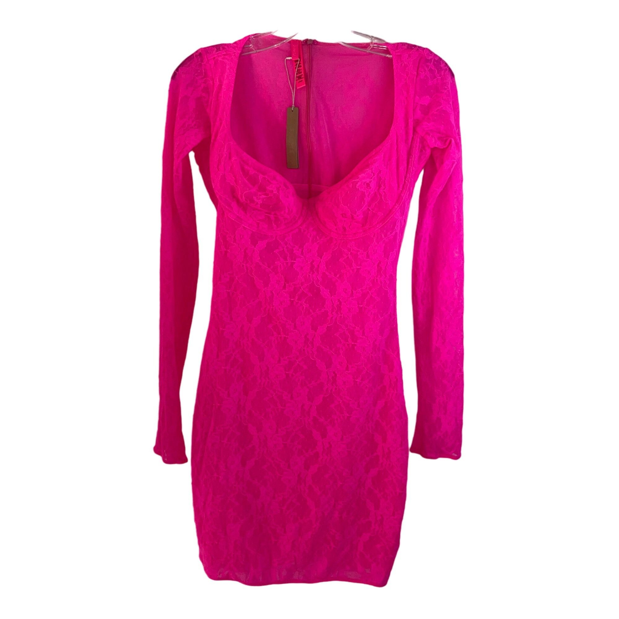 image of Skims Womens Dress Size Large Pink Lined Long Sleeve