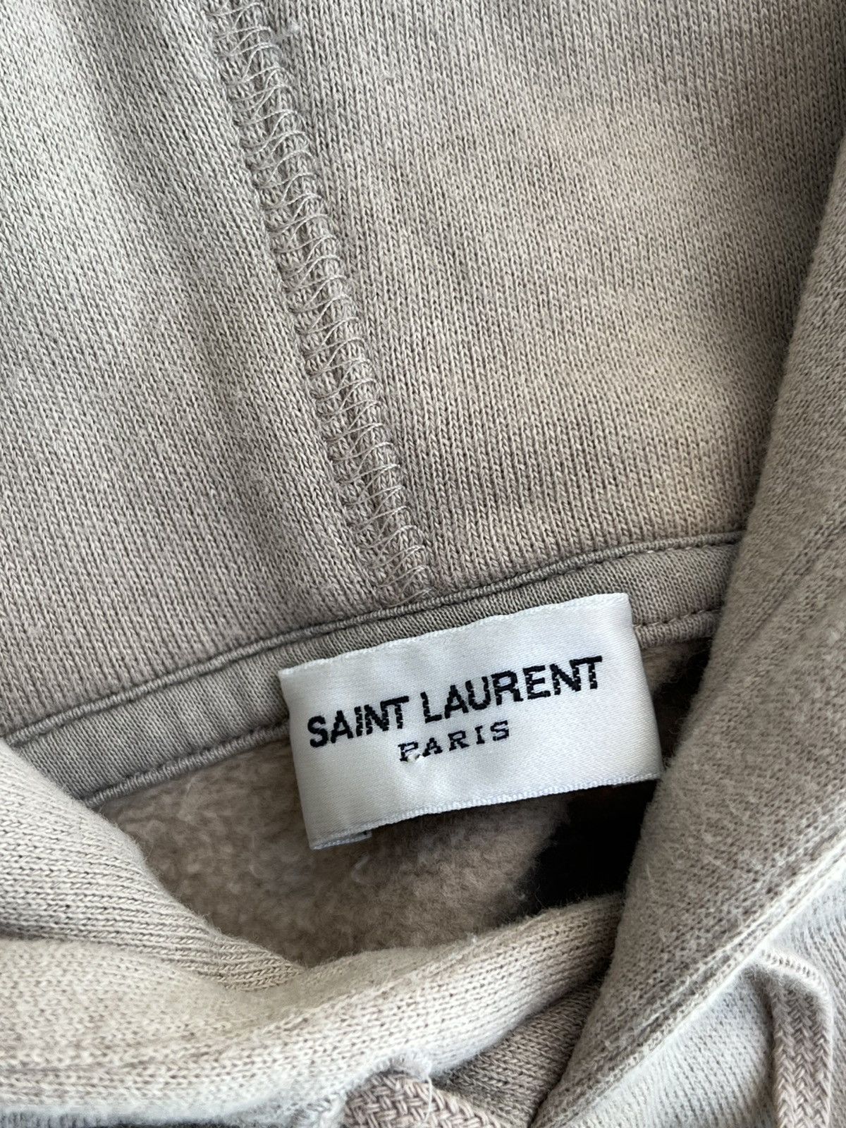 Hedi Slimane Hedi Slimane Saint Laurent Paris small logo hoodie beige Size US L / EU 52-54 / 3 - 3 Thumbnail