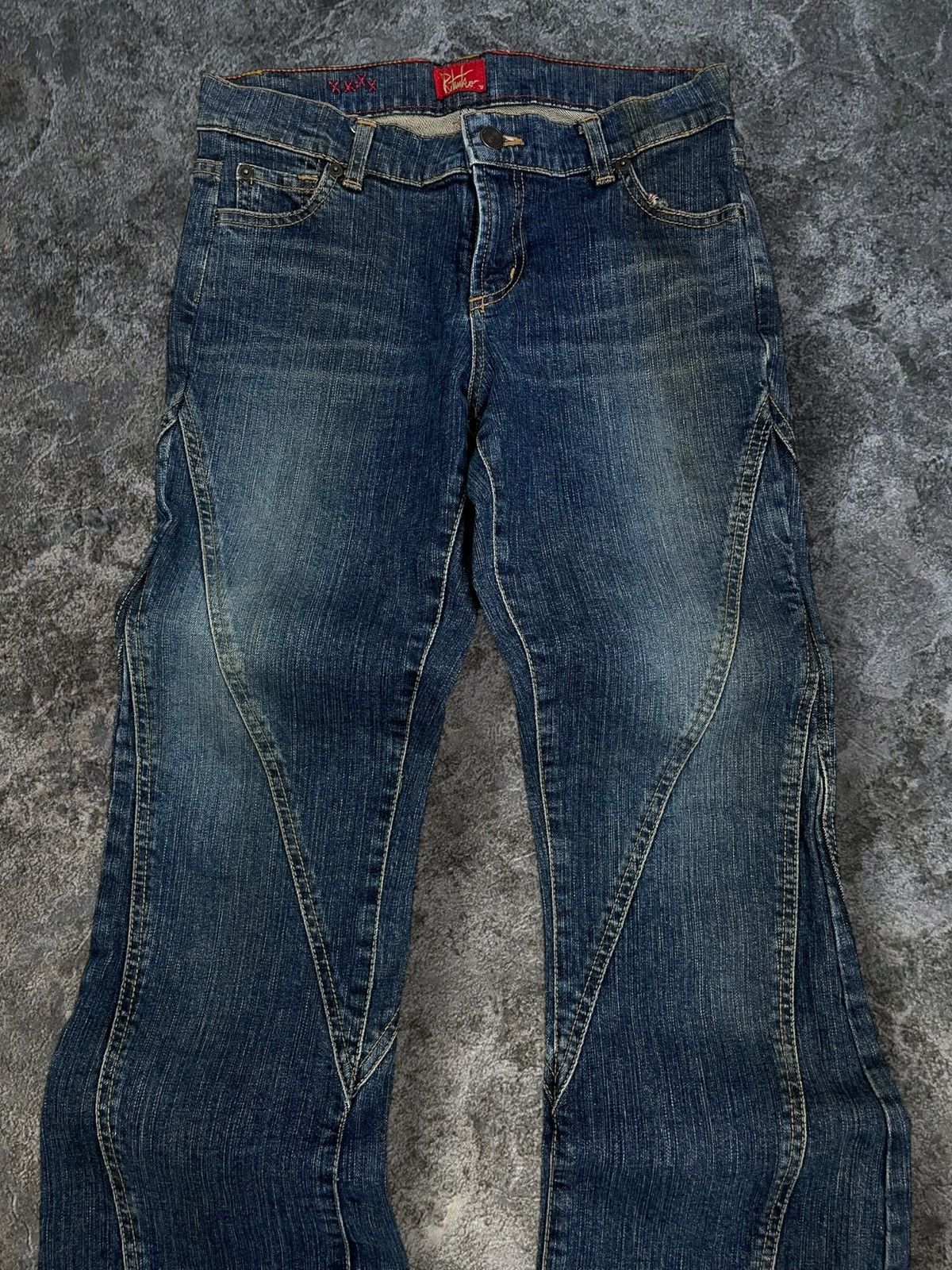 Tornado Mart Vintage Japan Designer 90’s Ritsuko Shirahama Flared Denim Size US 28 / EU 44 - 5 Thumbnail
