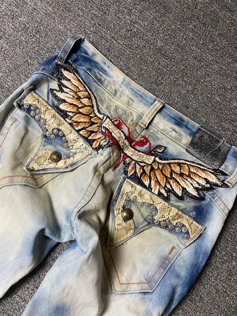 Japanese Brand Vintage Red Pepper Low Rise Distressed Flare Jeans (175) Size 29" - 2 Thumbnail